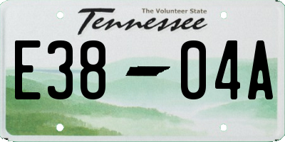 TN license plate E3804A
