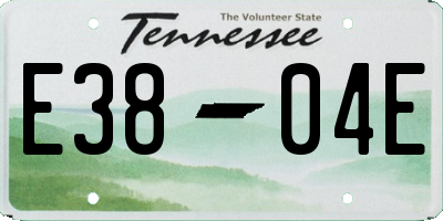 TN license plate E3804E