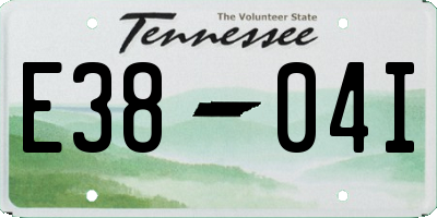 TN license plate E3804I