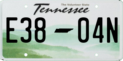 TN license plate E3804N