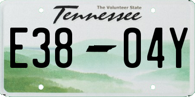 TN license plate E3804Y