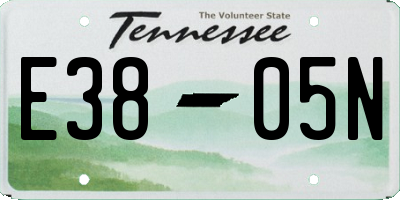 TN license plate E3805N