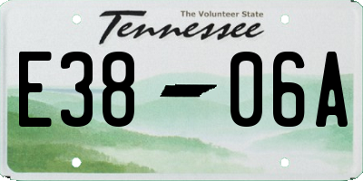 TN license plate E3806A