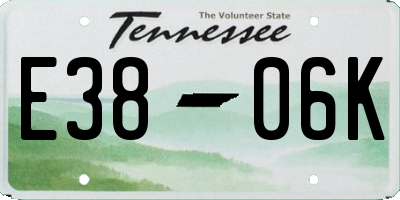 TN license plate E3806K