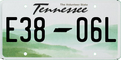TN license plate E3806L