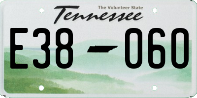 TN license plate E3806O