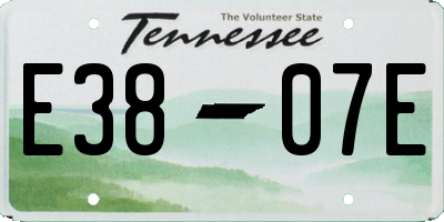 TN license plate E3807E