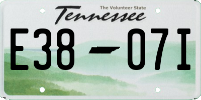 TN license plate E3807I