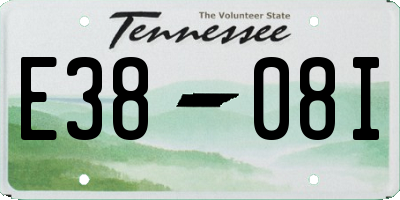 TN license plate E3808I