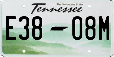 TN license plate E3808M