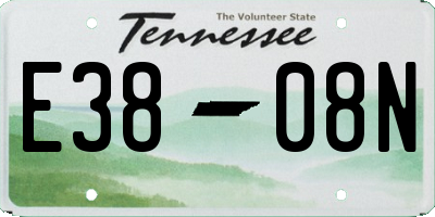 TN license plate E3808N
