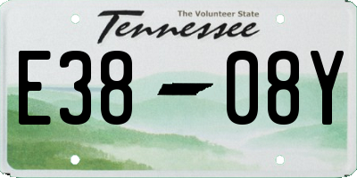 TN license plate E3808Y