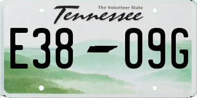 TN license plate E3809G