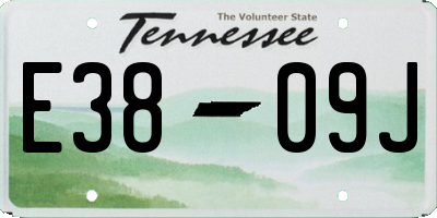 TN license plate E3809J