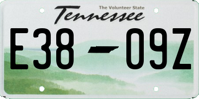 TN license plate E3809Z