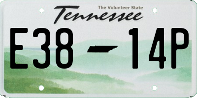 TN license plate E3814P