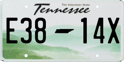 TN license plate E3814X