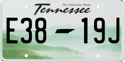 TN license plate E3819J