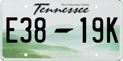TN license plate E3819K
