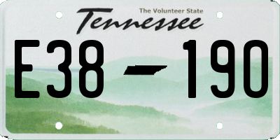 TN license plate E3819O