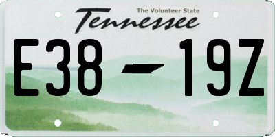 TN license plate E3819Z