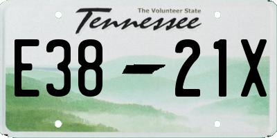TN license plate E3821X