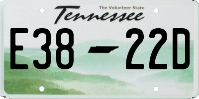 TN license plate E3822D