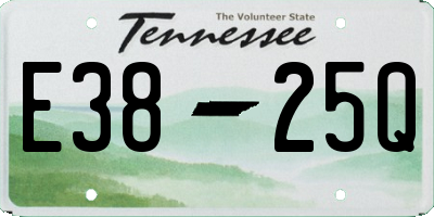 TN license plate E3825Q