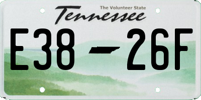 TN license plate E3826F