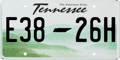 TN license plate E3826H