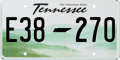 TN license plate E3827O