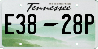 TN license plate E3828P