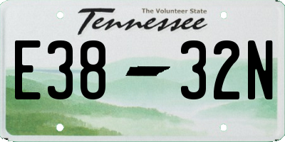 TN license plate E3832N