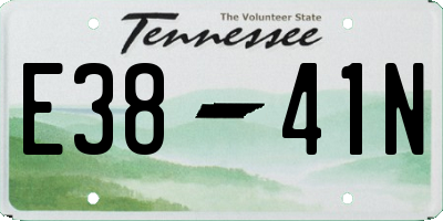 TN license plate E3841N