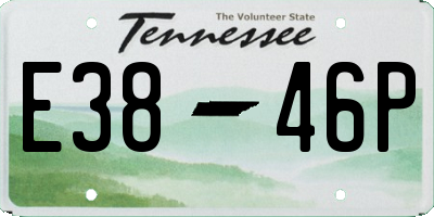 TN license plate E3846P