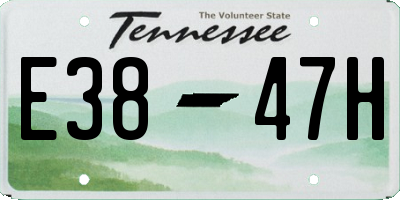 TN license plate E3847H