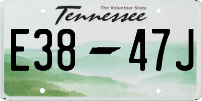 TN license plate E3847J
