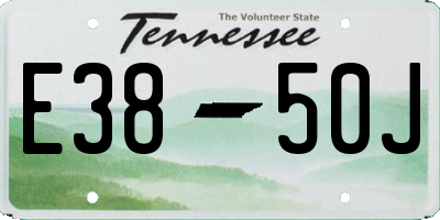 TN license plate E3850J