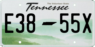 TN license plate E3855X