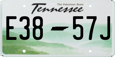 TN license plate E3857J
