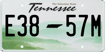 TN license plate E3857M