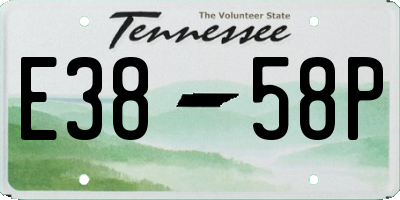 TN license plate E3858P