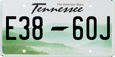 TN license plate E3860J