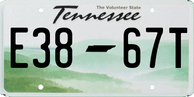 TN license plate E3867T