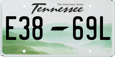 TN license plate E3869L