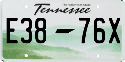 TN license plate E3876X