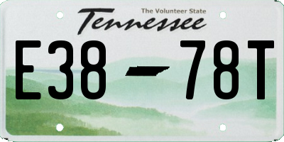 TN license plate E3878T
