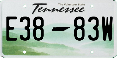 TN license plate E3883W