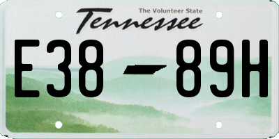 TN license plate E3889H