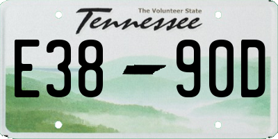 TN license plate E3890D